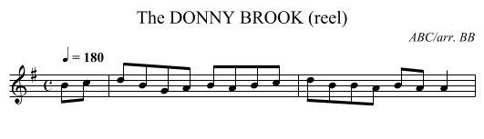DONNY BROOK (reel), The - staff notation