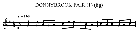 DONNYBROOK FAIR (1) (jig) - staff notation