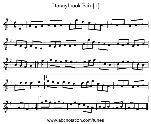 Donnybrook Fair [1] - staff notation
