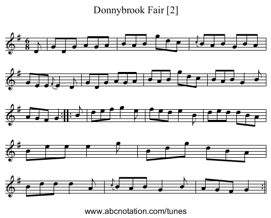 Donnybrook Fair [2] - staff notation