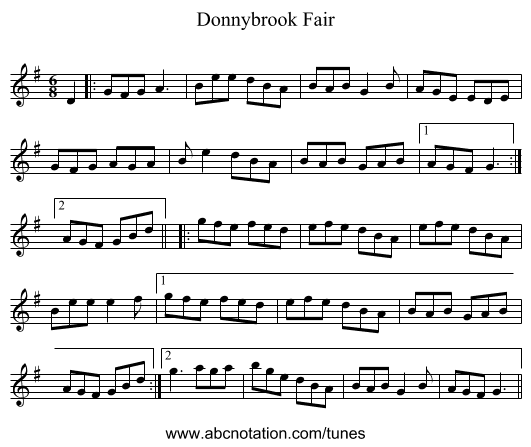 Donnybrook Fair - staff notation