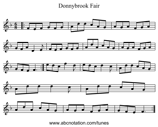 Donnybrook Fair - staff notation