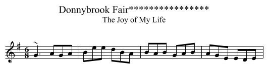 Donnybrook Fair**************** - staff notation