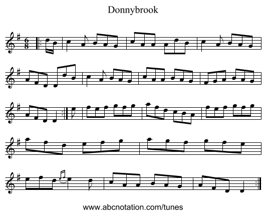 Donnybrook - staff notation