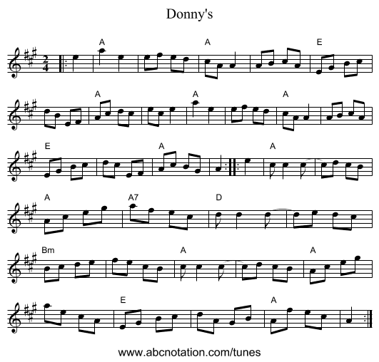 Donny's - staff notation