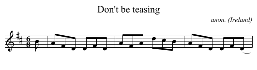Don't be teasing - staff notation