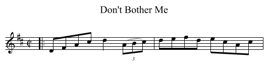 Don't Bother Me - staff notation