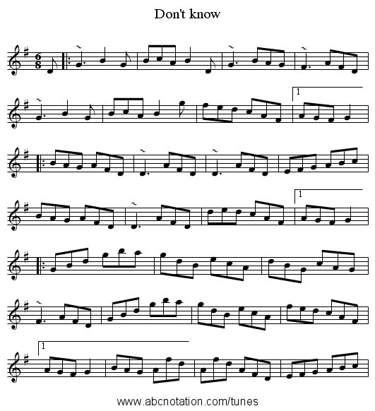 Don't know - staff notation