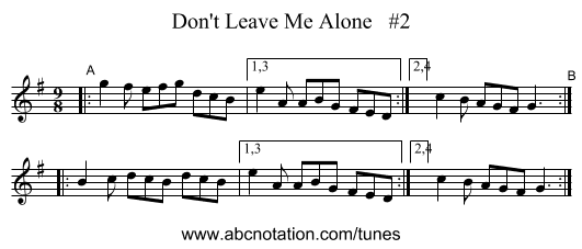 Don't Leave Me Alone #2 - staff notation