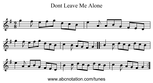 Dont Leave Me Alone - staff notation