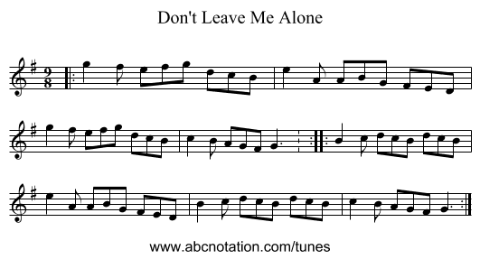 Don't Leave Me Alone - staff notation