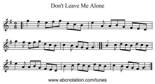 Don't Leave Me Alone - staff notation