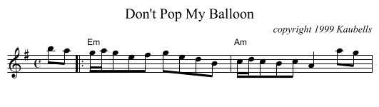 Don't Pop My Balloon - staff notation