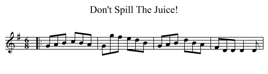Don't Spill The Juice! - staff notation