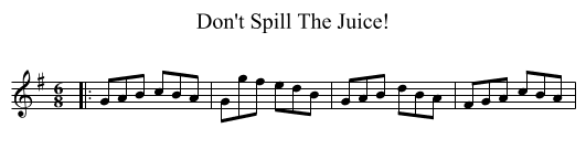 Don't Spill The Juice! - staff notation
