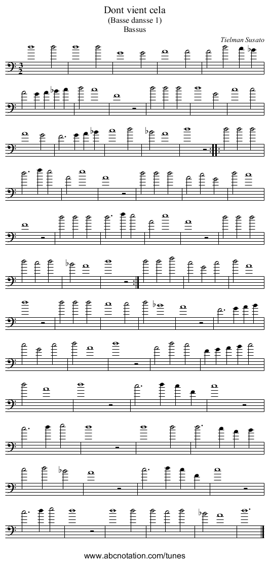 Dont vient cela - staff notation