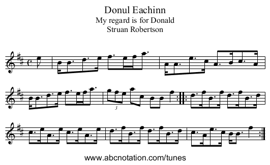 Donul Eachinn - staff notation
