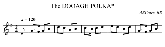 DOOAGH POLKA*, The - staff notation