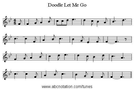 Doodle Let Me Go - staff notation