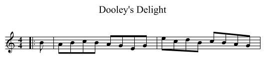 Dooley's Delight - staff notation
