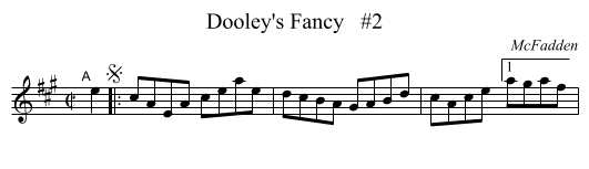 Dooley's Fancy   #2 - staff notation