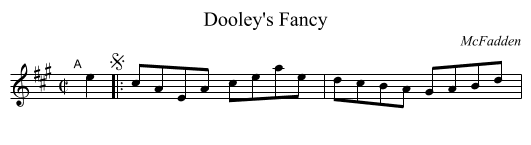 Dooley's Fancy - staff notation
