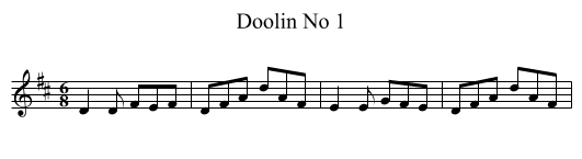 Doolin No 1 - staff notation