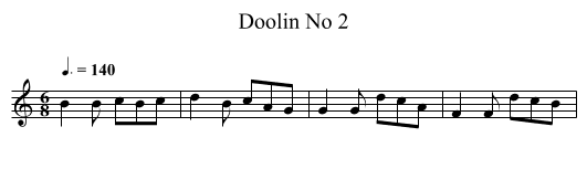 Doolin No 2 - staff notation
