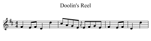 Doolin's Reel - staff notation