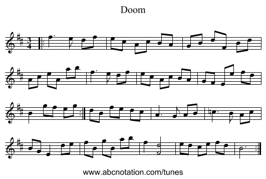 Doom - staff notation