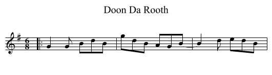 Doon Da Rooth - staff notation
