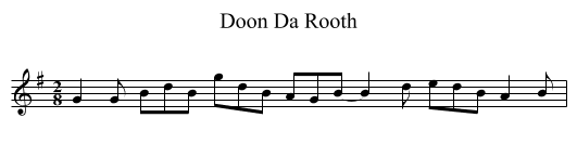 Doon Da Rooth - staff notation