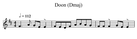 Doon (Dmaj) - staff notation