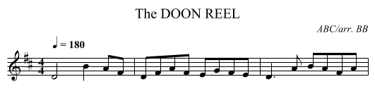 DOON REEL, The - staff notation