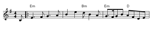Doon the Brae - staff notation