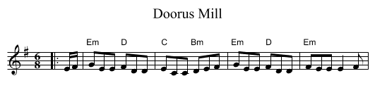 Doorus Mill - staff notation
