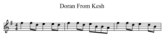Doran From Kesh - staff notation