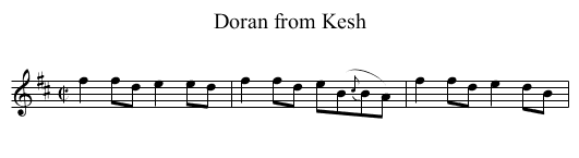 Doran from Kesh - staff notation