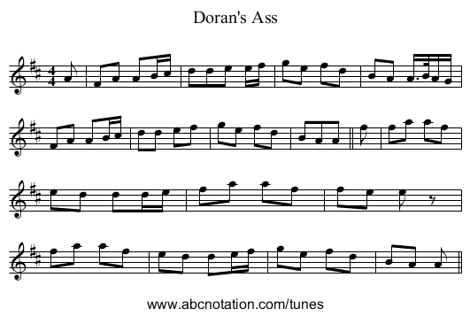 Doran's Ass - staff notation