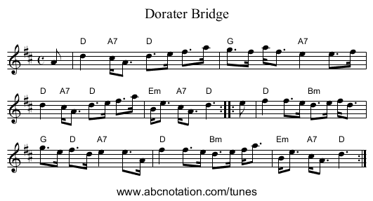 Dorater Bridge - staff notation