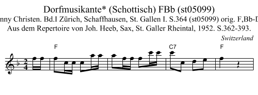 Dorfmusikante* (Schottisch) FBb (st05099) - staff notation