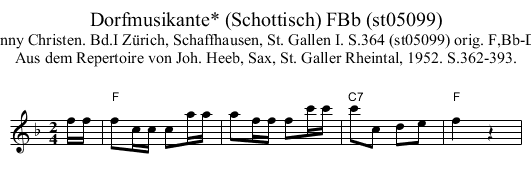 Dorfmusikante* (Schottisch) FBb (st05099) - staff notation