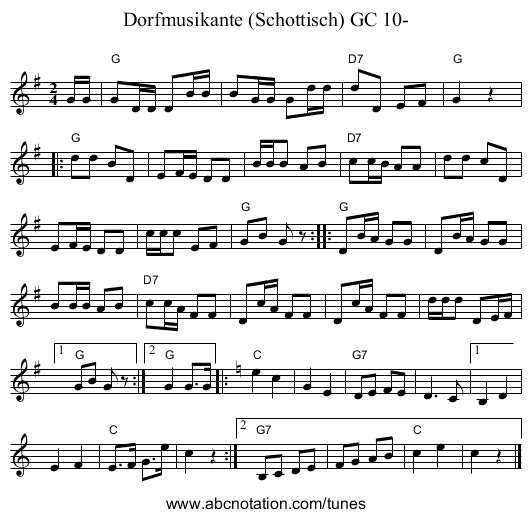 Dorfmusikante (Schottisch) GC 10- - staff notation