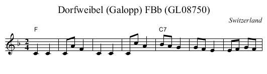 Dorfweibel (Galopp) FBb (GL08750) - staff notation