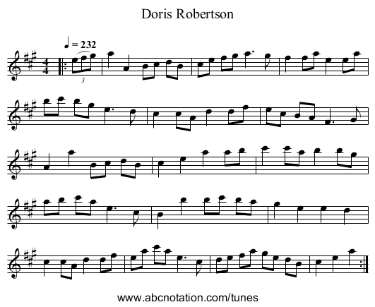 Doris Robertson - staff notation