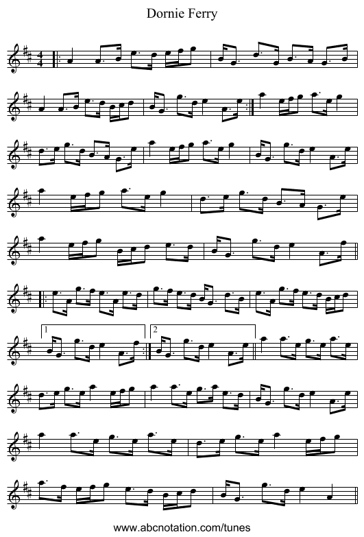 Dornie Ferry - staff notation