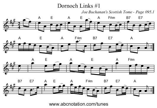 Dornoch Links #1 - staff notation