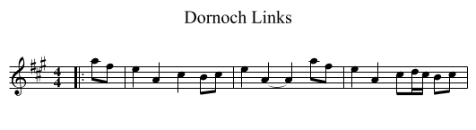 Dornoch Links - staff notation