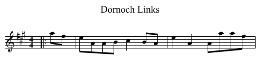 Dornoch Links - staff notation