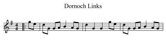 Dornoch Links - staff notation